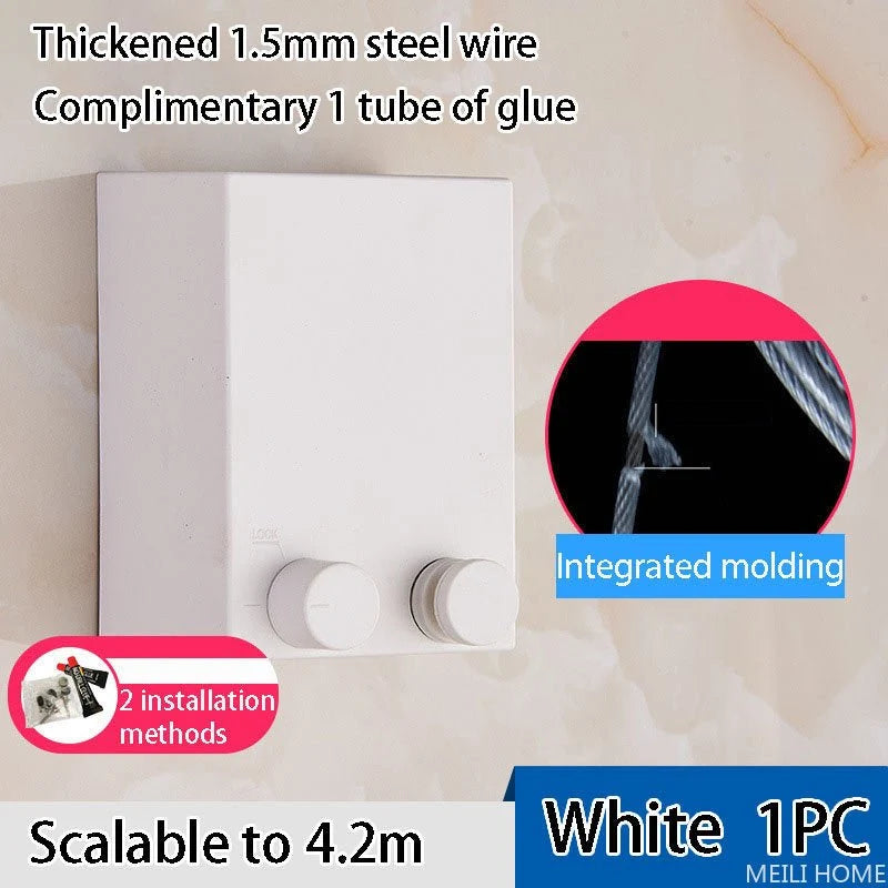 Retractable 4.2M Wall-Mounted Clothesline