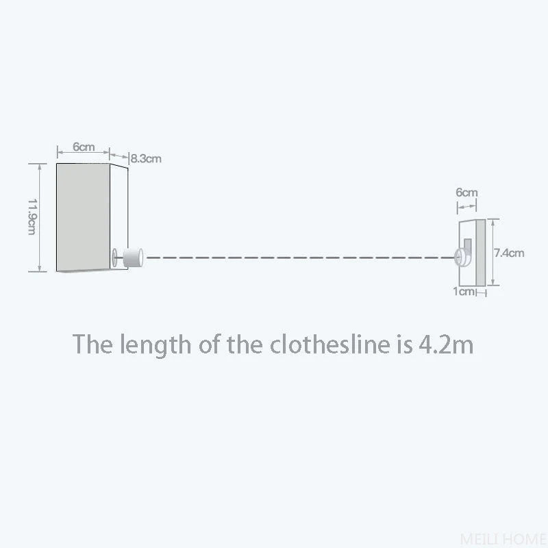 Retractable 4.2M Wall-Mounted Clothesline